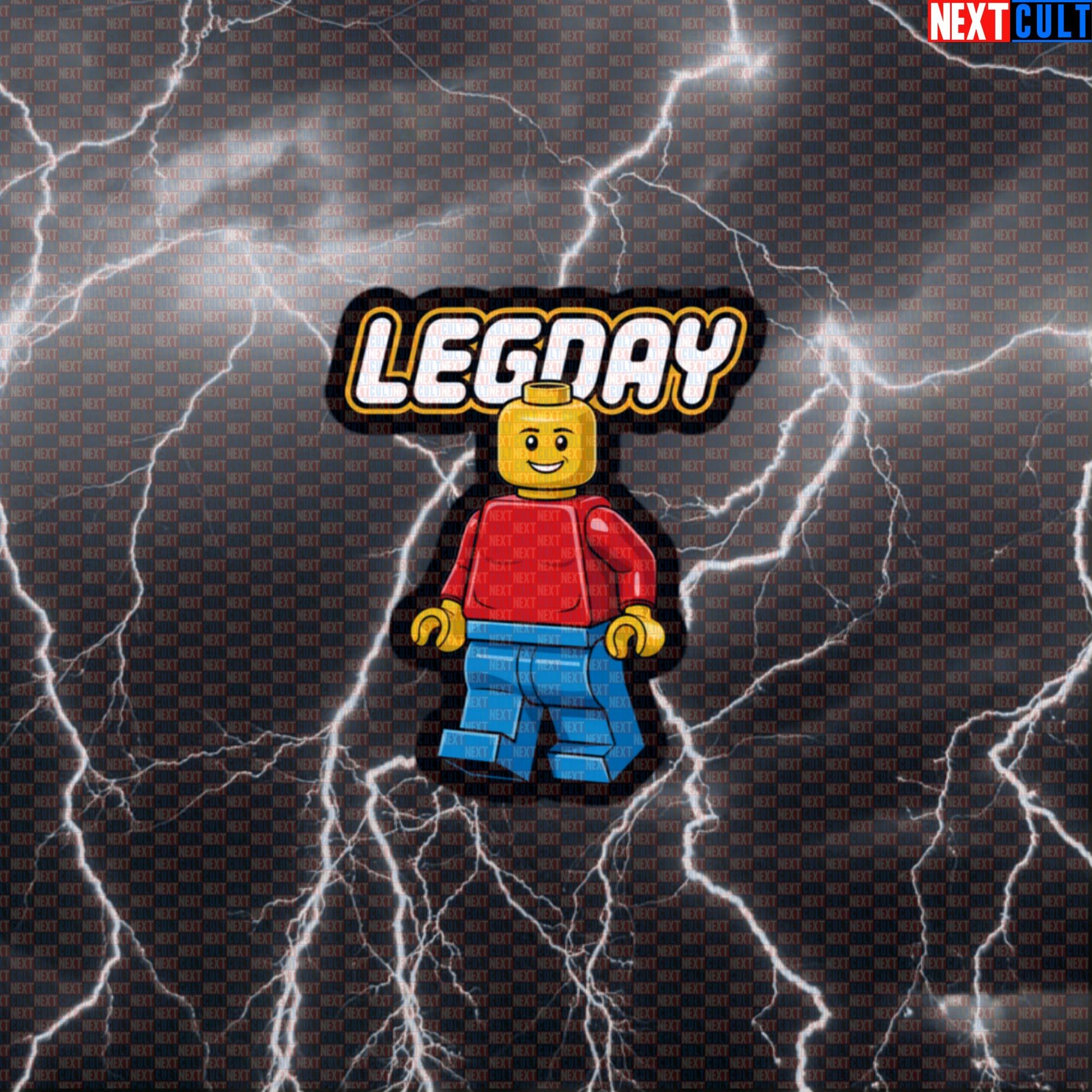 Leg Day Gains Funny Gym Sticker | LEGO Inspired Workout Decal for Water Bottles & Gym Equipment Default Title Stickers Bodybuilding Fitness Gym Leg Day LEGO Powerlifting Workout Next Cult Brand