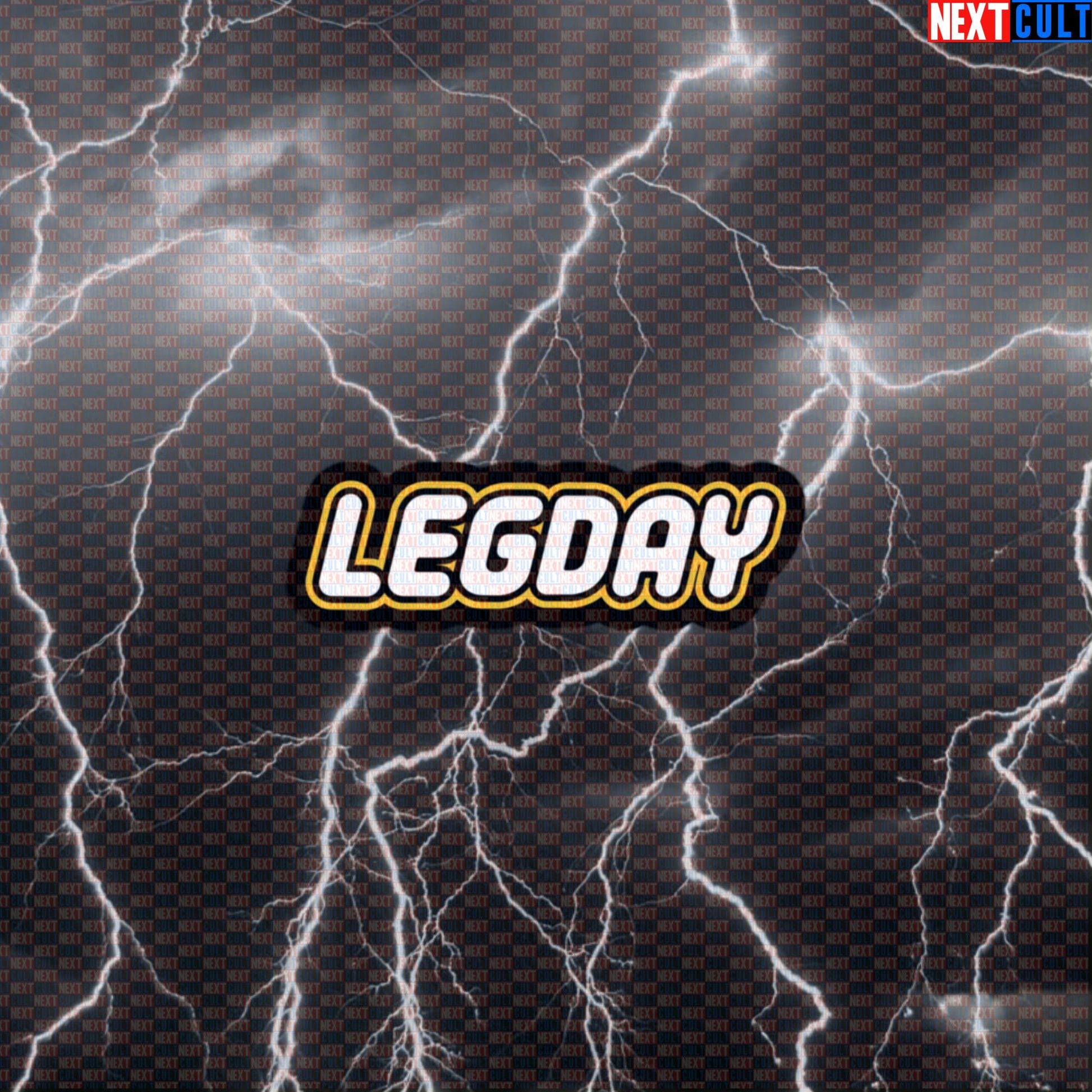 Leg Day Gains Gym Sticker | LEGO Workout Decal For Water Bottles & Gym Gear | Fitness Meme Sticker Default Title Stickers Bodybuilding Fitness Gym Leg Day LEGO Powerlifting Workout Next Cult Brand