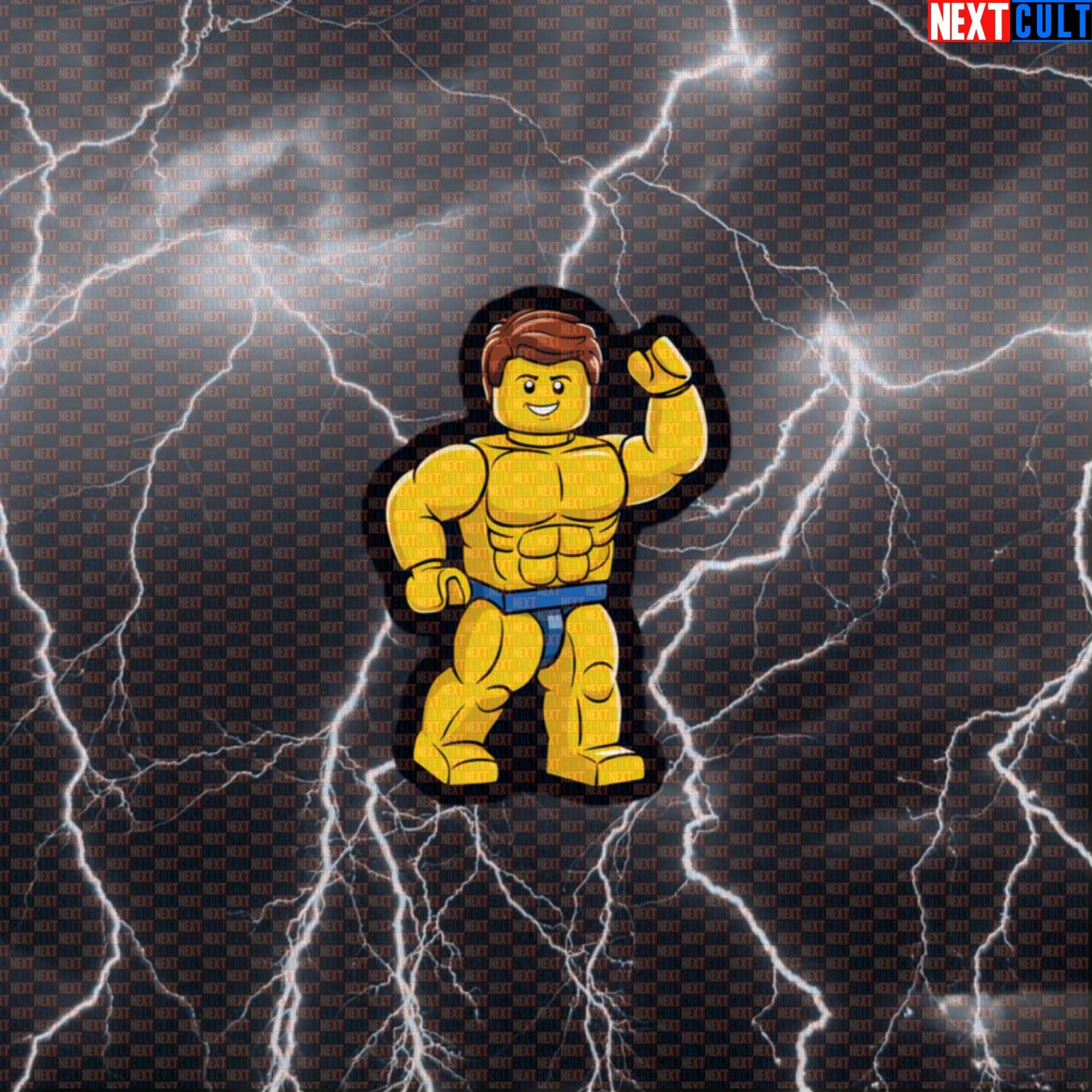 LEGO Bodybuilder Gym Sticker | Funny Workout & Bodybuilding Decal for Lifters Default Title Stickers Bodybuilding Fitness Gym LEGO Workout Next Cult Brand