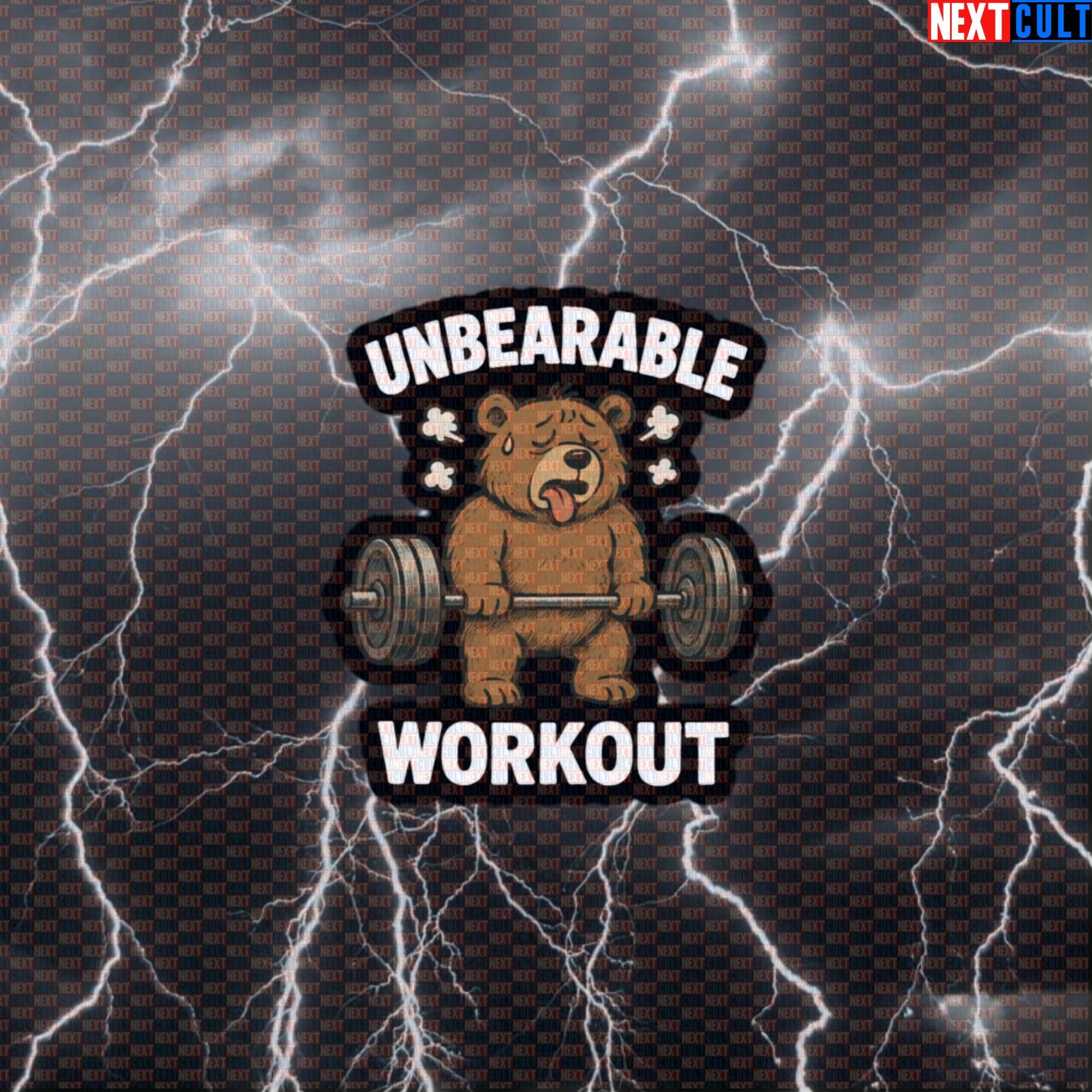 Exhausted Bear Unbearable Workout Sticker | Funny Gym Decal For Lifters & Bodybuilding Default Title Stickers Bodybuilding Fitness Gym Powerlifting Workout Next Cult Brand