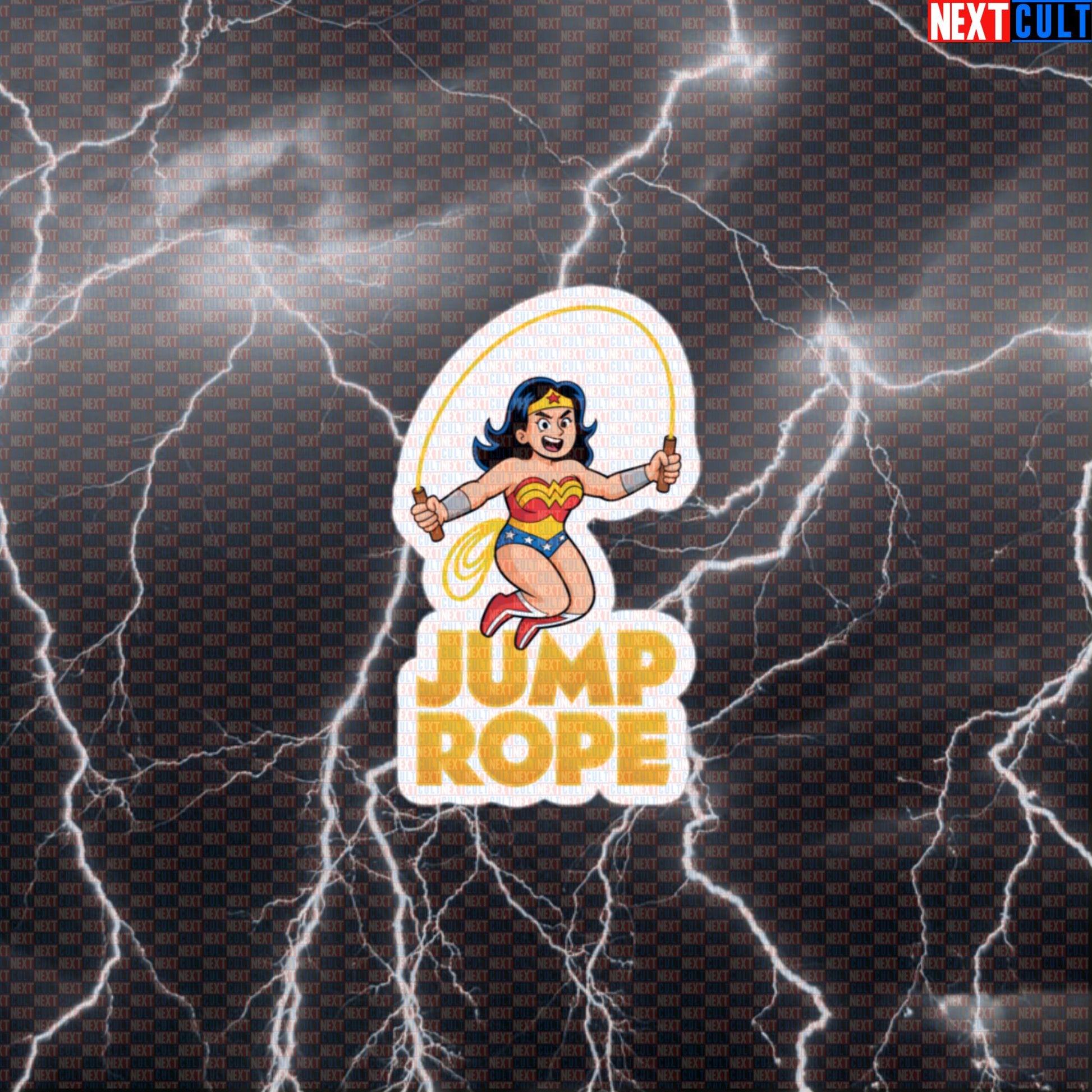Jump Rope Wonder Woman Funny Gym Sticker | Superhero Cardio Workout Decal Default Title Stickers Cardio Films Fitness Gym Justice League Superheroes Wonder Woman Workout Next Cult Brand