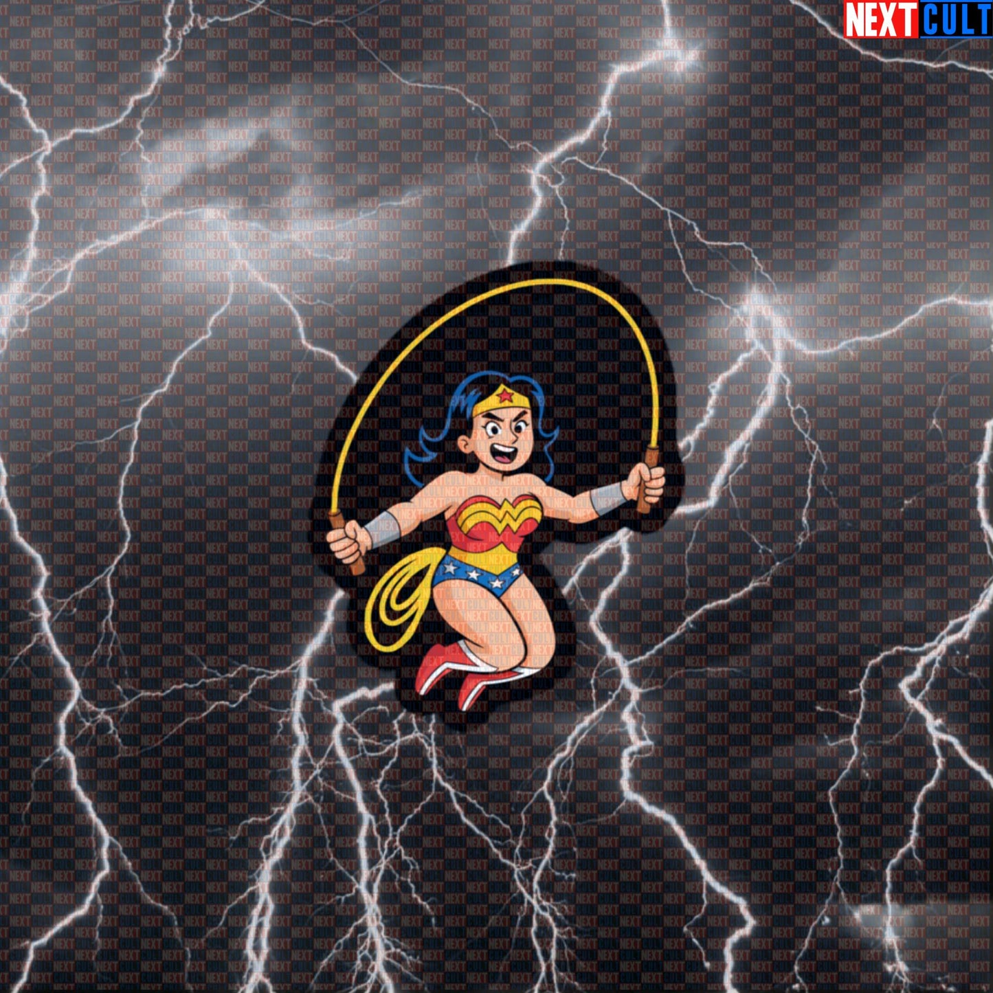 Wonder Woman Jump Rope Funny Gym Sticker | Superhero Cardio Workout Decal Default Title Stickers Cardio Films Fitness Gym Justice League Superheroes Wonder Woman Workout Next Cult Brand