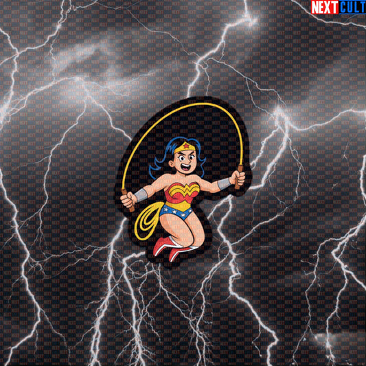 Wonder Woman Jump Rope Funny Gym Sticker | Superhero Cardio Workout Decal Default Title Stickers Cardio Films Fitness Gym Justice League Superheroes Wonder Woman Workout Next Cult Brand
