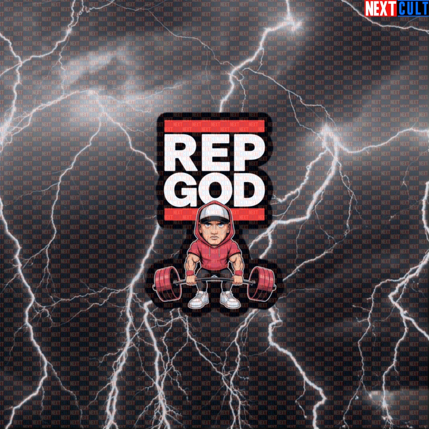 Rep God The Real Swole Shady Gym Sticker | Funny Workout & Rap Music Decal Default Title Stickers Bodybuilding Eminem Fitness Gym Hip Hop Leg Day Powerlifting Workout Next Cult Brand