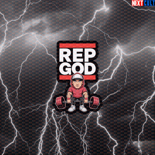 Rep God The Real Swole Shady Gym Sticker | Funny Workout & Rap Music Decal Default Title Stickers Bodybuilding Eminem Fitness Gym Hip Hop Leg Day Powerlifting Workout Next Cult Brand