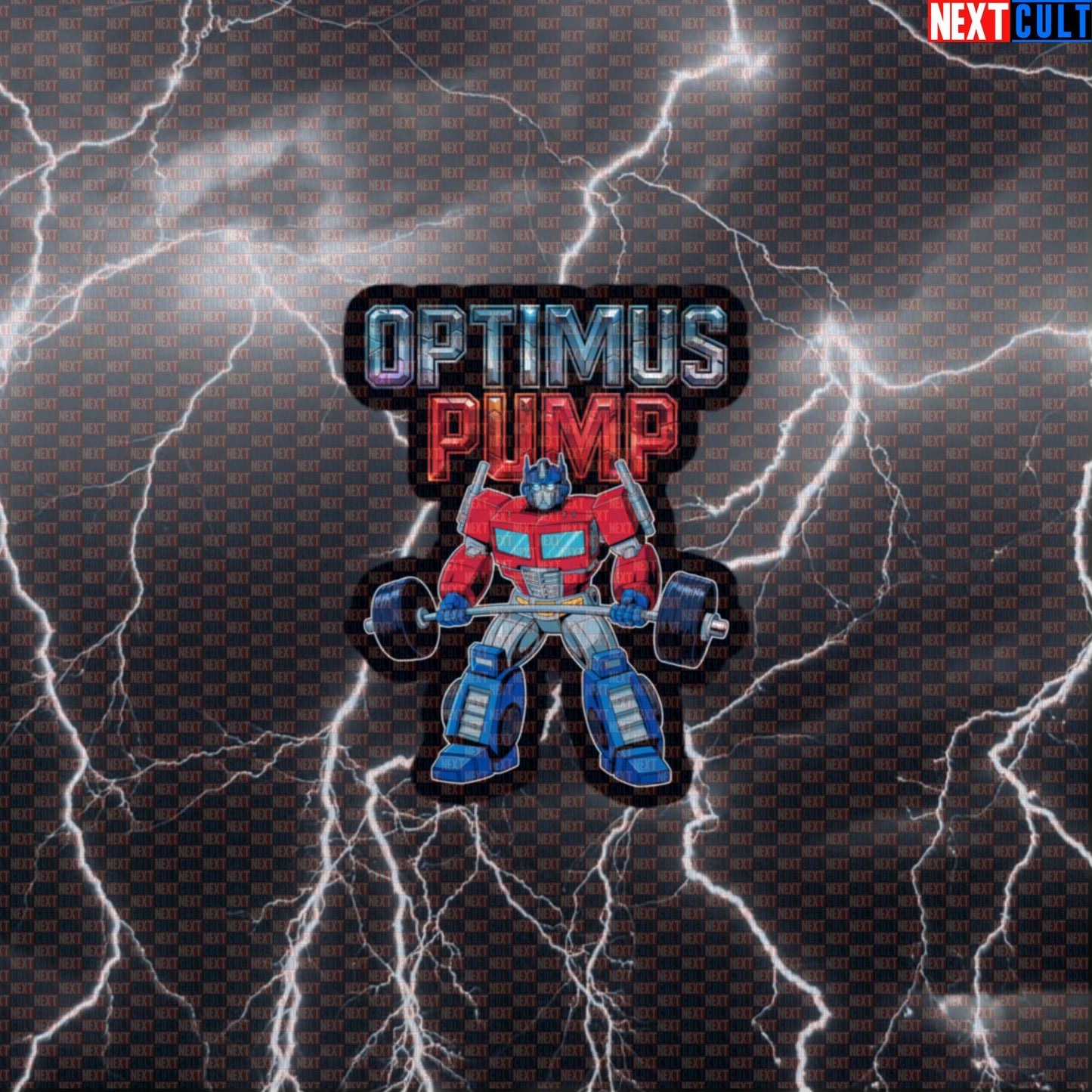Optimus Pump Gym Sticker | Funny Transformers Workout Decal for Water Bottles | Robot Gains Sticker Default Title Stickers Bodybuilding Films Fitness Gym Transformers Workout Next Cult Brand