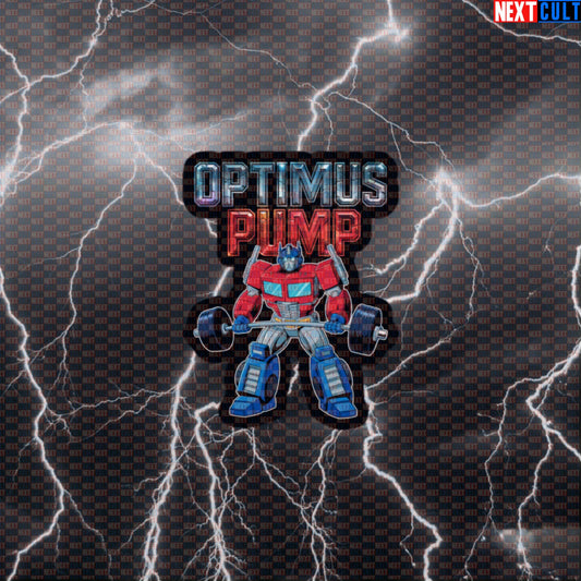 Optimus Pump Gym Sticker | Funny Transformers Workout Decal for Water Bottles | Robot Gains Sticker Default Title Stickers Bodybuilding Films Fitness Gym Transformers Workout Next Cult Brand