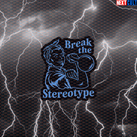 Break The Stereotype Gym Sticker | Feminist Workout Decal for Strong Women & Female Lifters Water Bottle Default Title Stickers Fitness Gym Kettlebell Workout Next Cult Brand