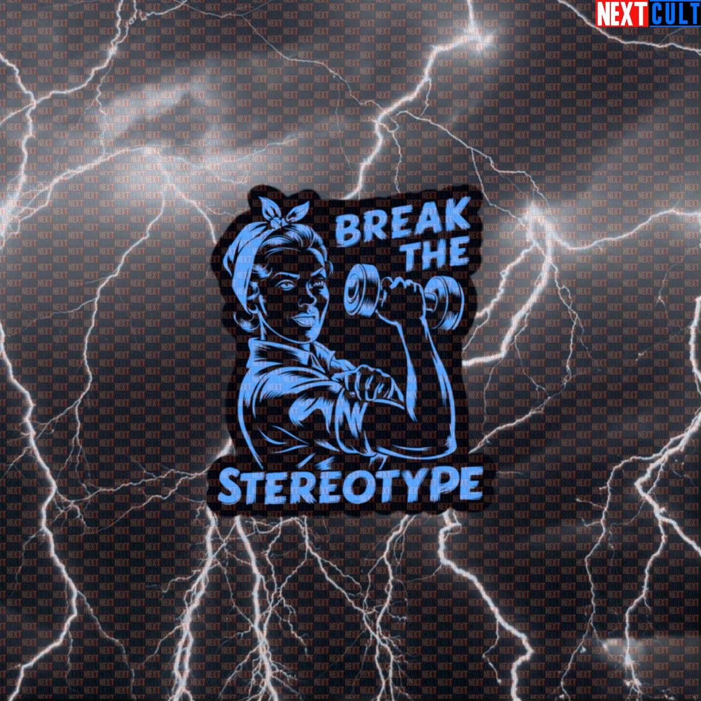 Break The Stereotype Gym Sticker | Feminist Workout Decal For Strong Women | Dumbbell Fitness Meme Sticker Default Title Stickers Bodybuilding Fitness Gym Workout Next Cult Brand