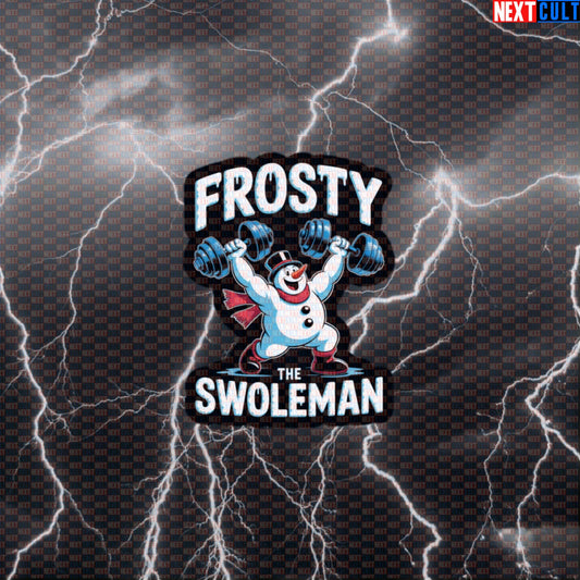 Frosty The Swoleman Gym Sticker | Funny Christmas Workout Decal For Lifters | Holiday Fitness Meme Sticker Default Title Bodybuilding Christmas Fitness Gym Workout Next Cult Brand