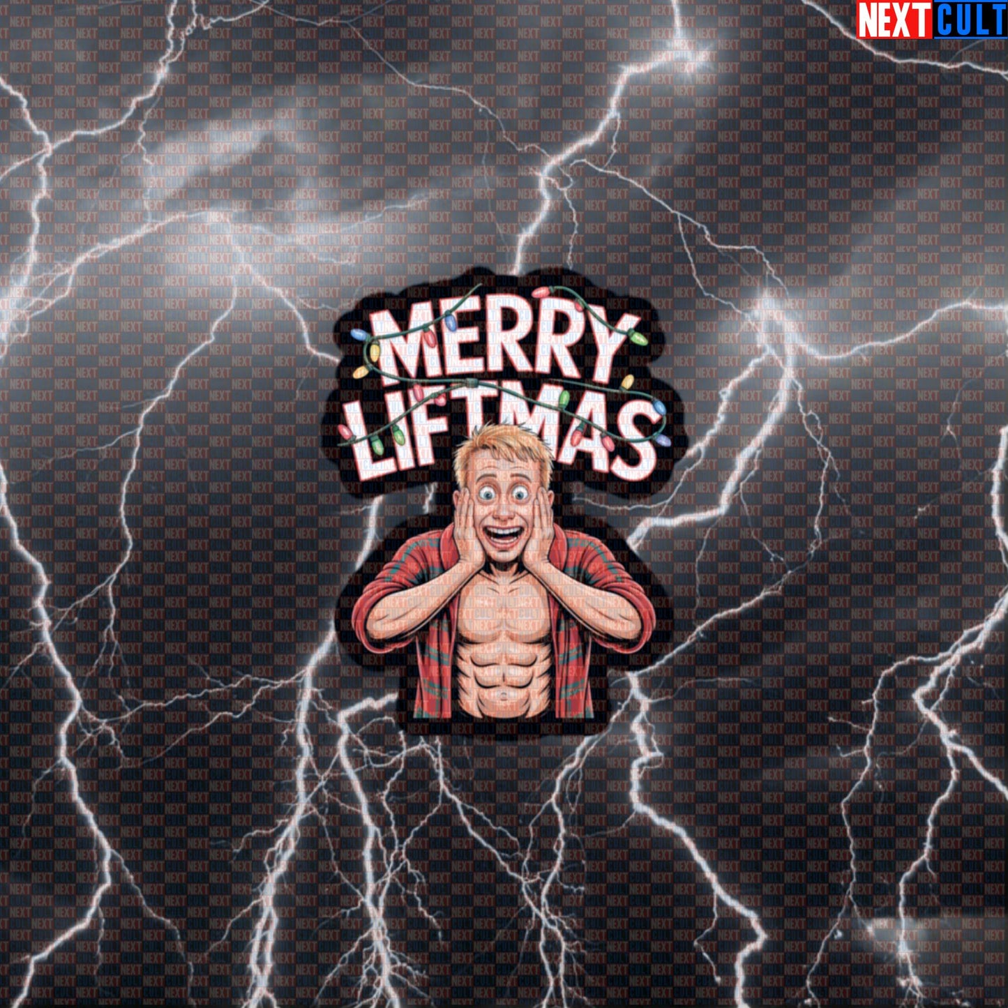Merry Liftmas Gym Sticker | Gym Alone Funny Workout Decal | Christmas Fitness Meme Sticker Default Title Bodybuilding Christmas Films Fitness Gym Workout Next Cult Brand