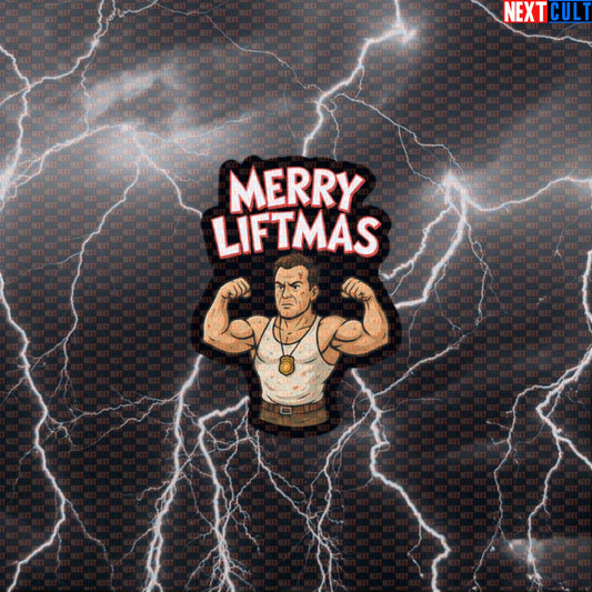 Merry Liftmas Funny Gym Sticker | Die Hard Workout Decal For Lifters & Gymbros Default Title Bodybuilding Christmas Films Fitness Gym Powerlifting Workout Next Cult Brand