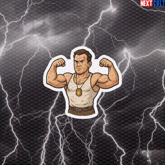 Die Hard Lift Harder Gym Sticker | Funny Workout Decal for Water Bottles & Gym Gear Default Title Bodybuilding Christmas Films Fitness Gym Powerlifting Workout Next Cult Brand