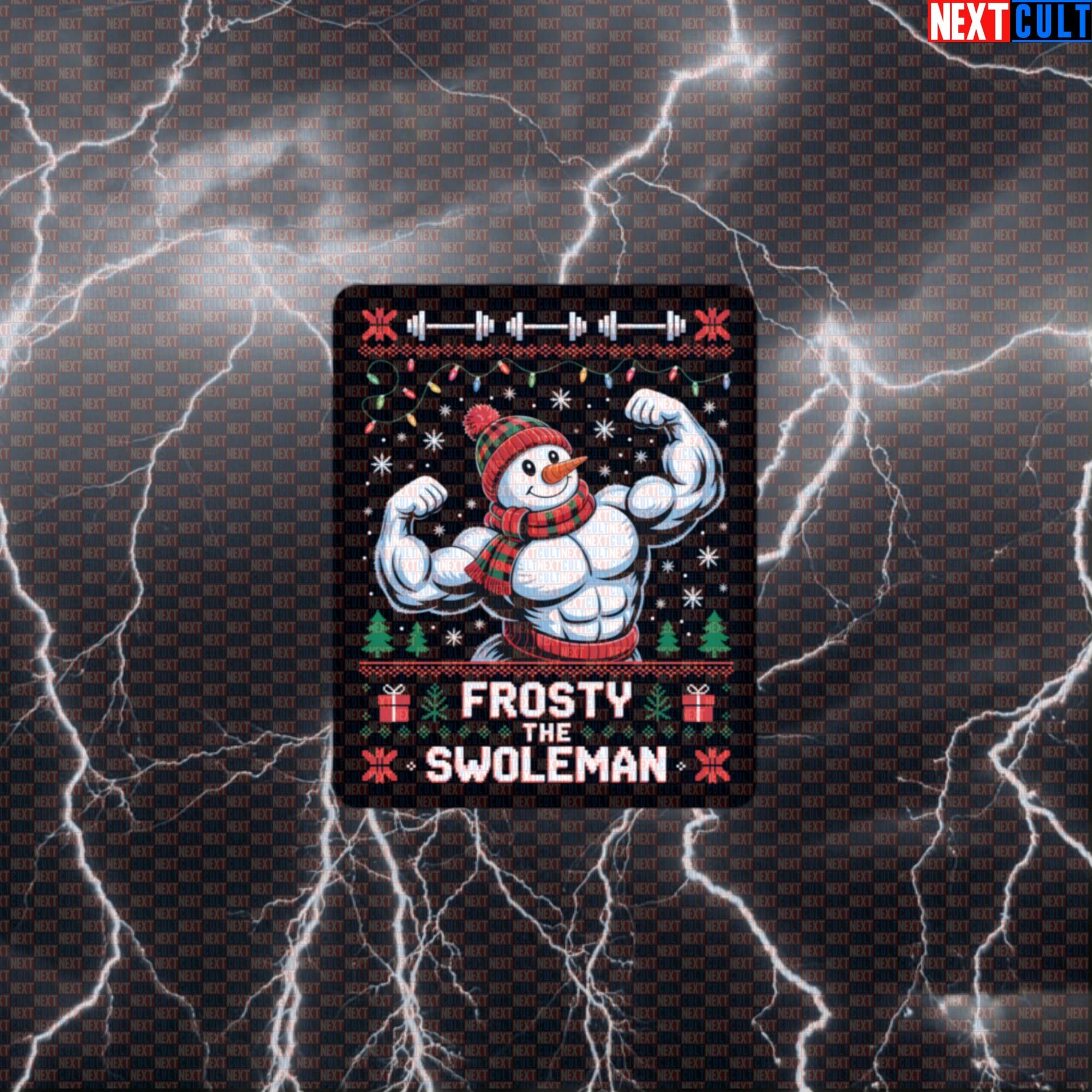 Frosty The Swoleman Funny Gym Sticker - Christmas Bodybuilding Meme Decal for Water Bottles & Gym Lockers Default Title Stickers Bodybuilding Christmas Fitness Gym Workout Next Cult Brand