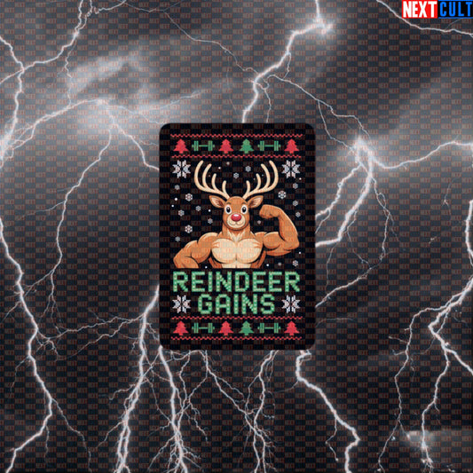 Reindeer Gains Funny Christmas Gym Sticker - Festive Fitmas Workout Decal for Water Bottles & Gym Lockers Default Title Stickers Bodybuilding Christmas Fitness Gym Workout Next Cult Brand