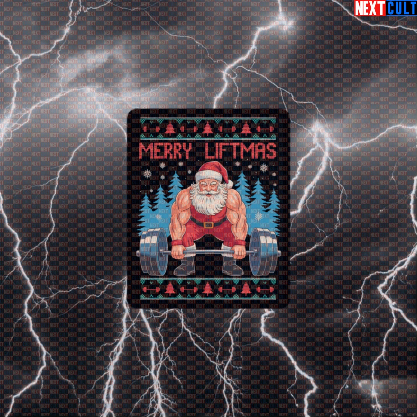 Merry Liftmas Gym Sticker | Funny Swole Santa Claus Fitness Meme Decal | Christmas Workout Sticker Default Title Stickers Bodybuilding Christmas Fitness Gym Leg Day Powerlifting Workout Next Cult Brand