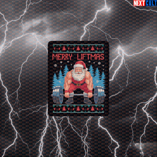 Merry Liftmas Gym Sticker | Funny Swole Santa Claus Fitness Meme Decal | Christmas Workout Sticker Default Title Stickers Bodybuilding Christmas Fitness Gym Leg Day Powerlifting Workout Next Cult Brand