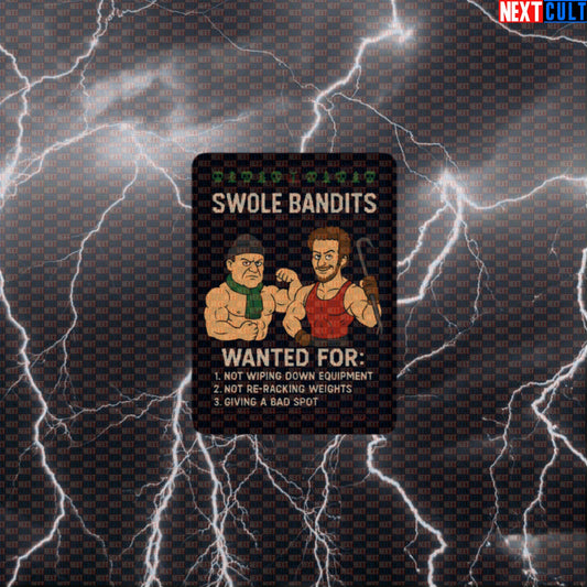 Swole Bandits Home Alone Gym Sticker | Funny Christmas Fitmas Meme Workout Decal | Festive Gym Sticker Default Title Stickers Bodybuilding Christmas Films Fitness Gym Powerlifting Workout Next Cult Brand
