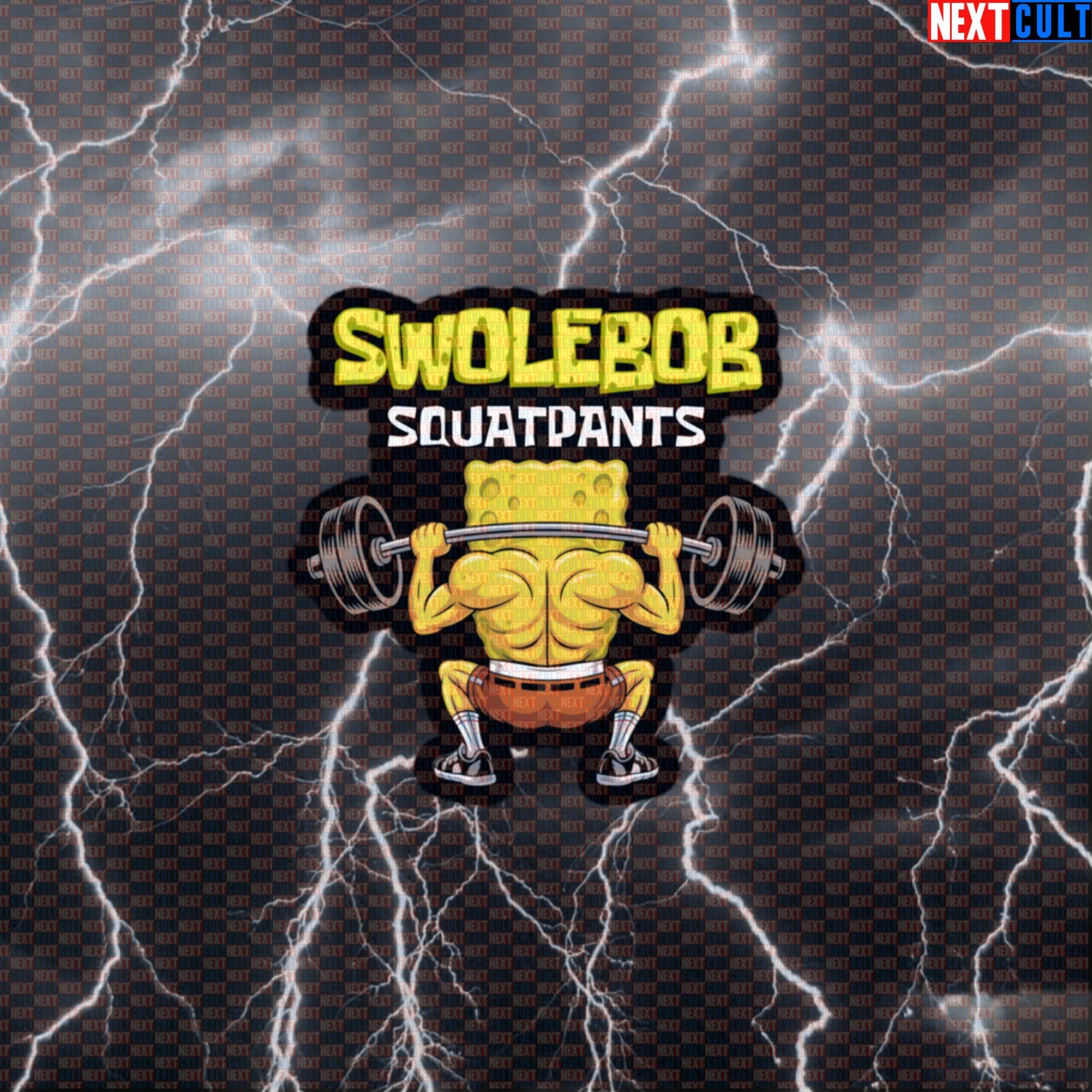 Swolebob Squatpants Gym Sticker | Funny SpongeBob Leg Day Meme Workout Decal | Fitness Sticker Default Title Bodybuilding Fitness Gym Leg Day Powerlifting SpongeBob TV Workout Next Cult Brand