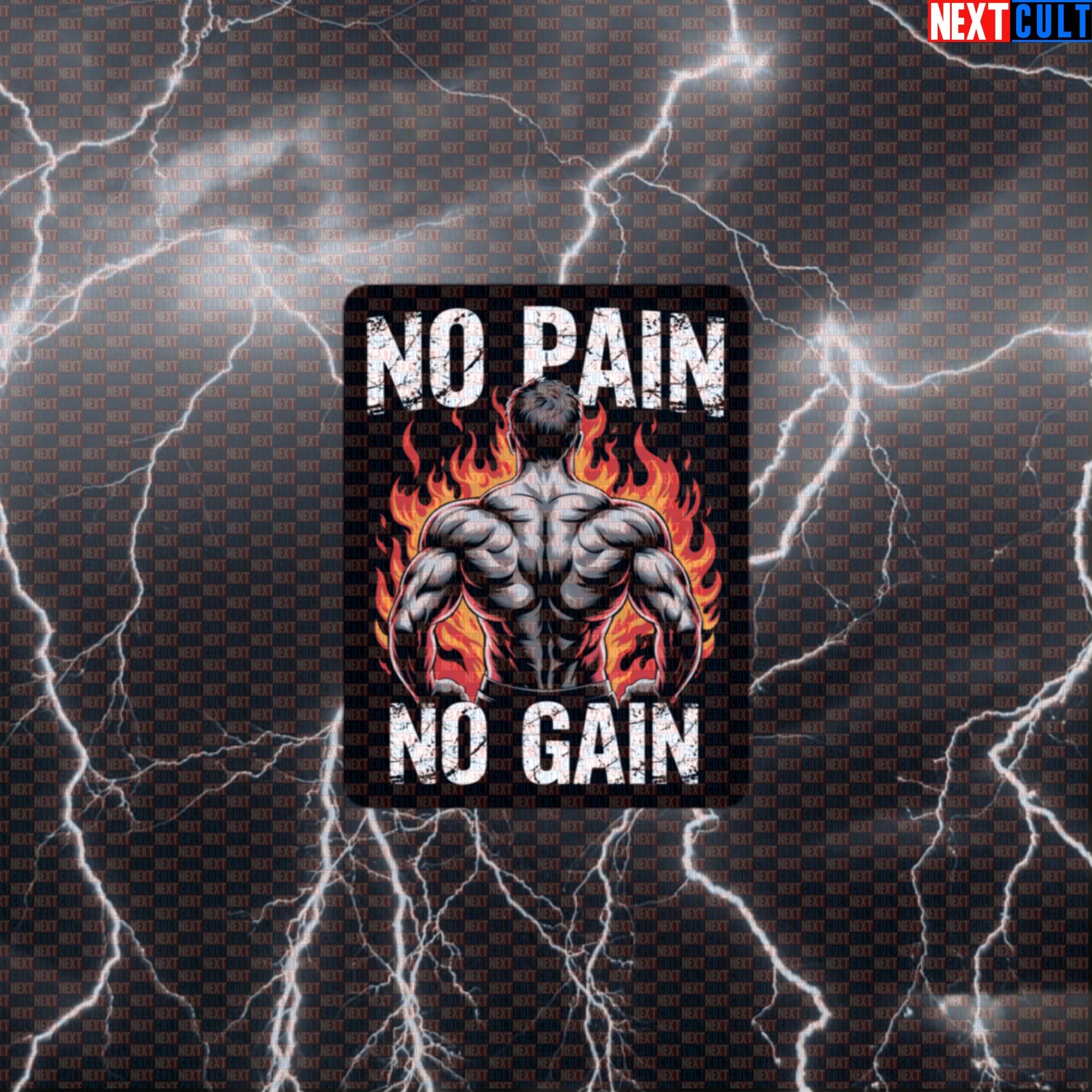 Hardcore Gains Gym Sticker | Funny No Pain No Gain Workout Decal | Fire Back Day Motivational Sticker Default Title Bodybuilding Fitness Gym Workout Next Cult Brand