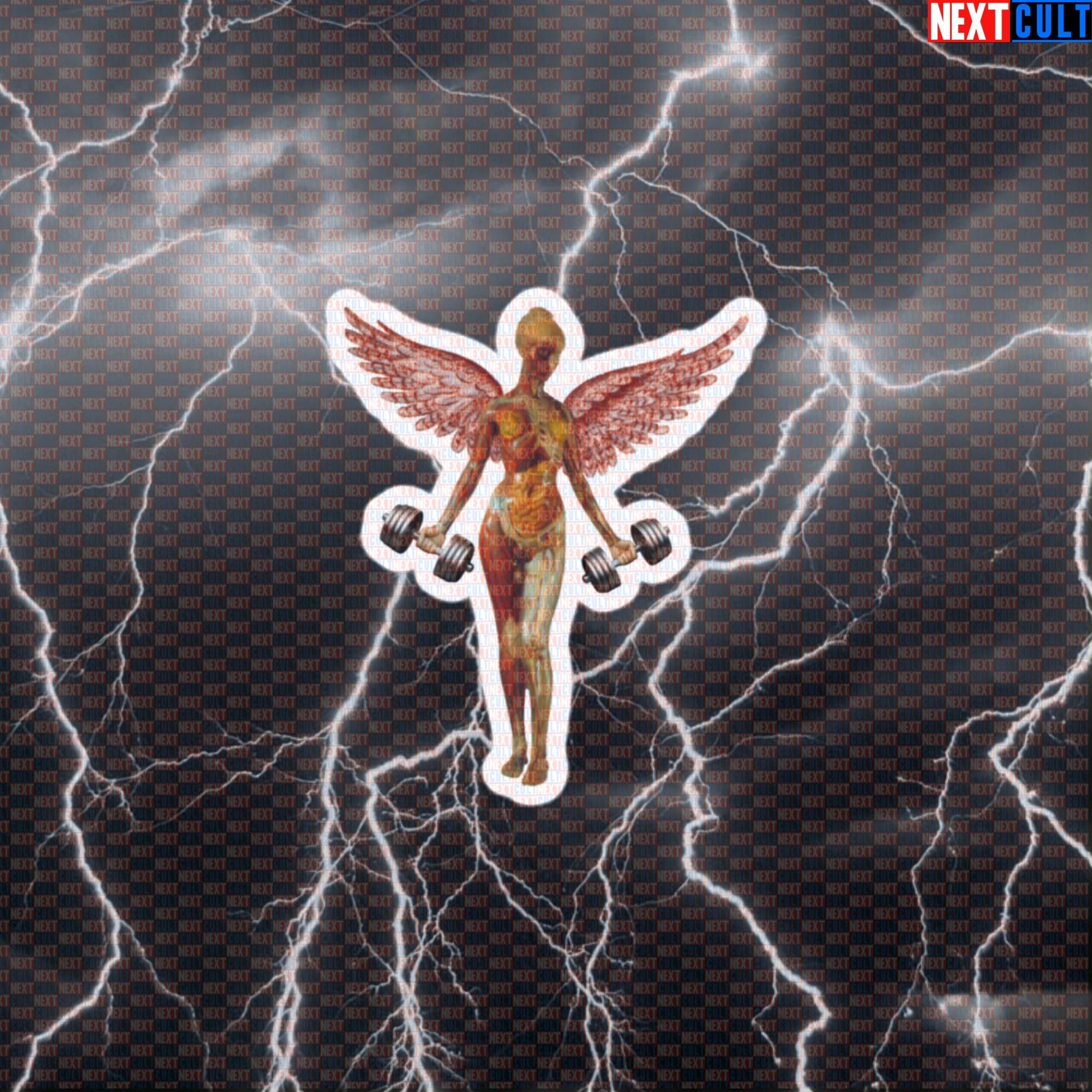 Lifting Angel Funny Gym Sticker | Nirvana Parody Decal For Lifters & Bodybuilding Default Title Bodybuilding Fitness Gym Nirvana Rock Music Workout Next Cult Brand