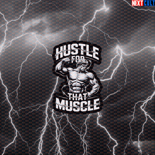 Hustle For That Muscle Gym Sticker | Funny Greek God Meme Workout Decal | Protein Powered Gains Sticker Default Title Ancient Greece Bodybuilding Fitness Gym Workout Next Cult Brand