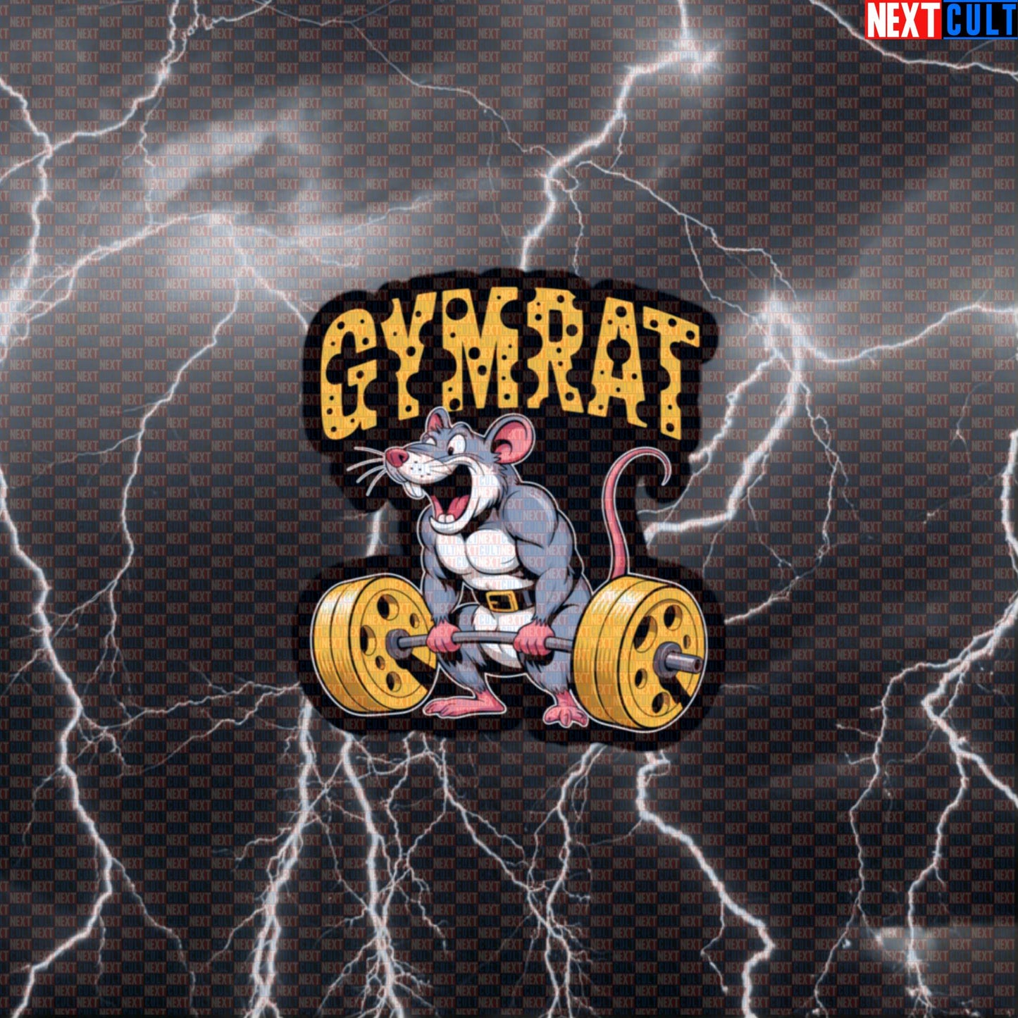 Gym Rat Cheese Barbell Sticker | Funny Workout Decal for Lifters & Bodybuilding Meme Fans | Gym Sticker Default Title Bodybuilding Fitness Gym Gymrat Leg Day Powerlifting Workout Next Cult Brand