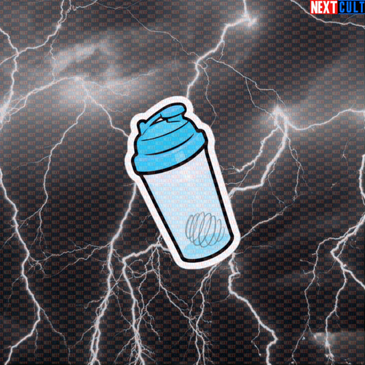 Blue Protein Shaker Bottle Sticker: Funny Gym Decal For Water Bottles & Laptops Default Title Stickers Bodybuilding Fitness Gym Workout Next Cult Brand