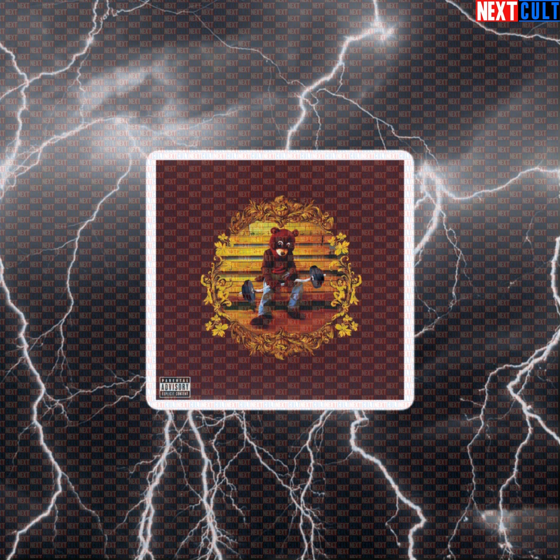 Gym Dropout Bear Workout Sticker Decal | Kanye Lifting Parody Funny Gymbro Meme Art Default Title Stickers Bodybuilding Fitness Gym Hip Hop Kanye West Workout Next Cult Brand