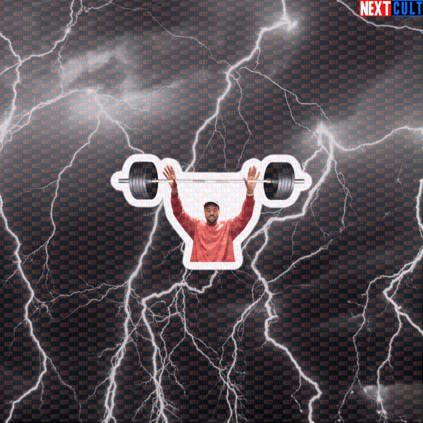 Kanye Lifting Barbell Funny Gym Sticker | Rap Music Workout Decal for Lifters Default Title Stickers Bodybuilding Fitness Gym Hip Hop Kanye West Powerlifting Workout Next Cult Brand