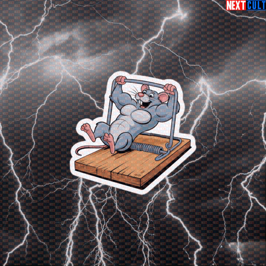 Gymrat Mousetrap Sticker | Funny Gym Rat Workout Decal For Lifters | Next Cult Brand Sticker Default Title Bodybuilding Fitness Gym Gymrat Powerlifting Workout Next Cult Brand