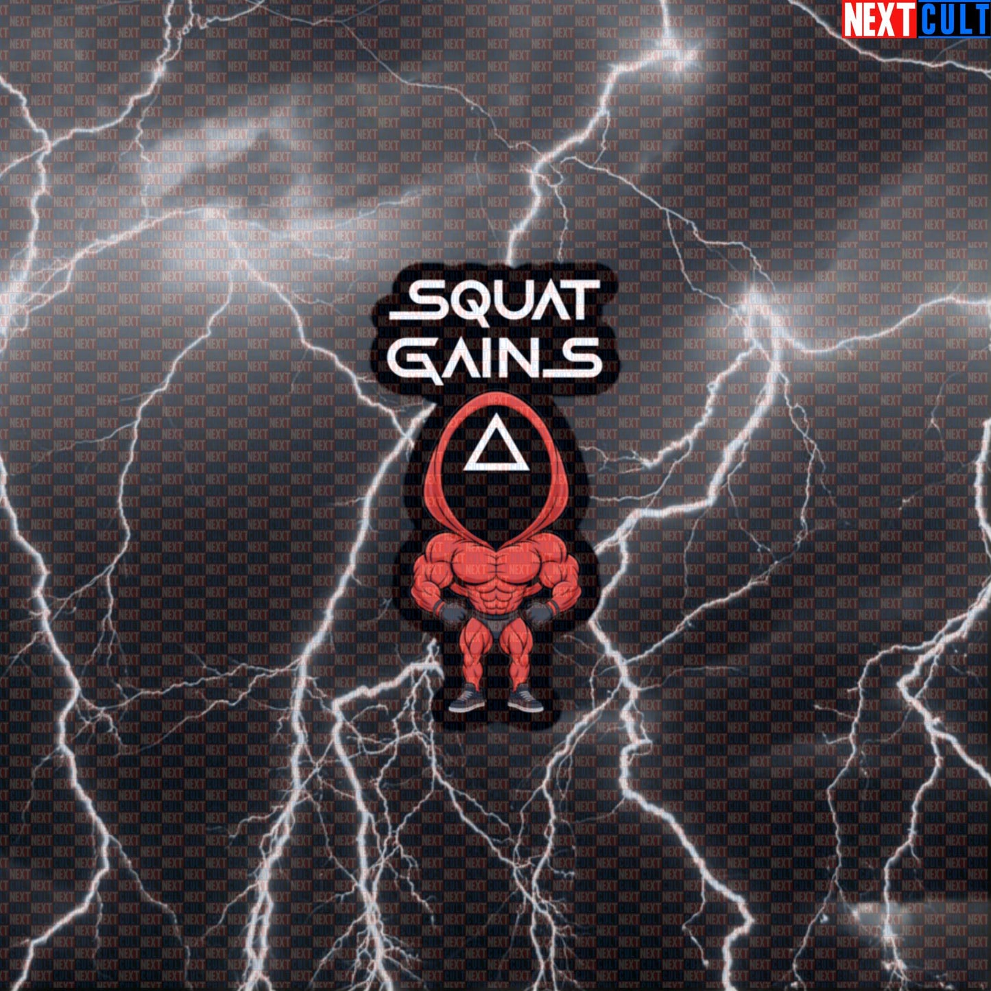 Squat Game Gym Sticker | Funny Squid Game Parody Workout Decal For Leg Day | Squat Gains Sticker Default Title Bodybuilding Fitness Gym Leg Day Powerlifting TV Workout Next Cult Brand