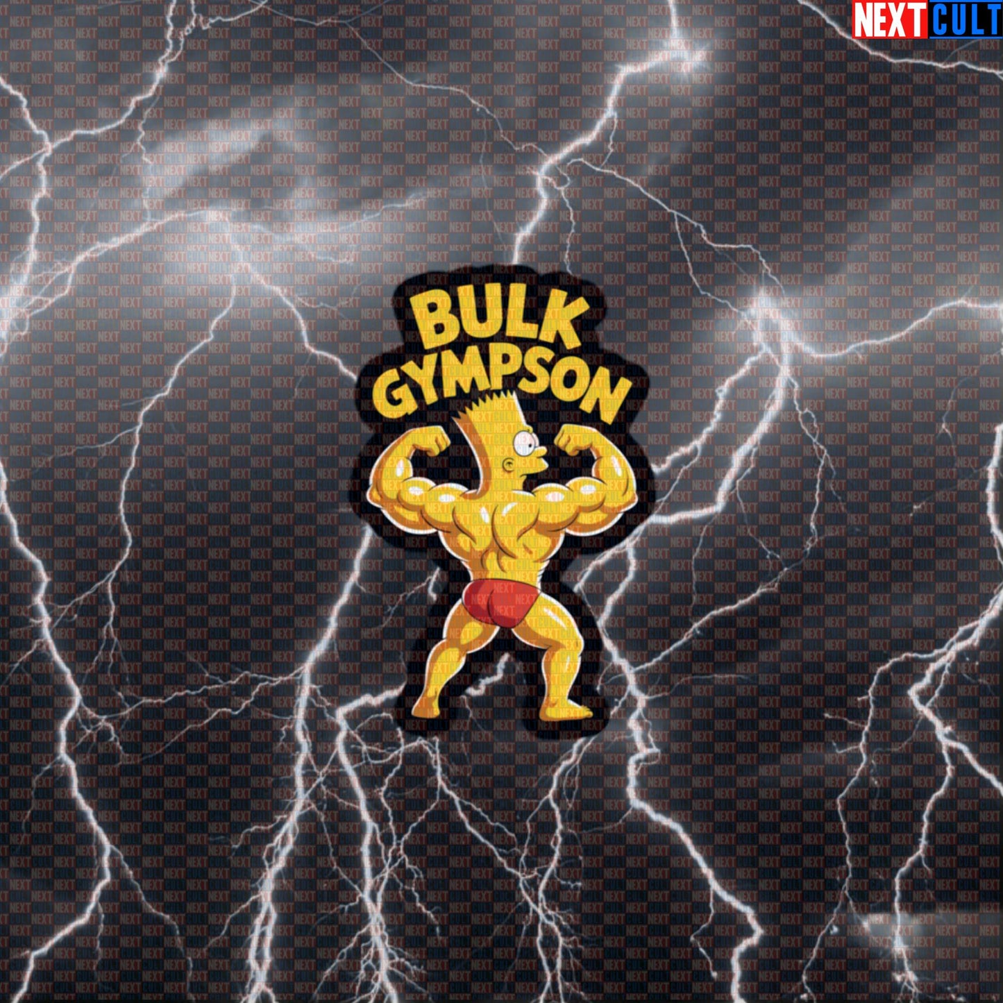 Bulk Gympson Gym Sticker | Funny Bart Simpson Bulking Meme Workout Decal | Fitness Sticker Default Title Bodybuilding Fitness Gym The Simpsons TV Workout Next Cult Brand