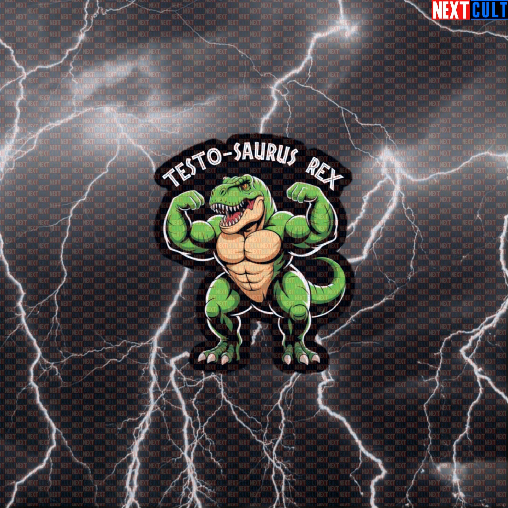 Testosaurus Rex Gym Sticker | Funny Dinosaur Workout Decal for Water Bottles | High Testosterone Sticker Default Title Bodybuilding Films Fitness Gym Workout Next Cult Brand
