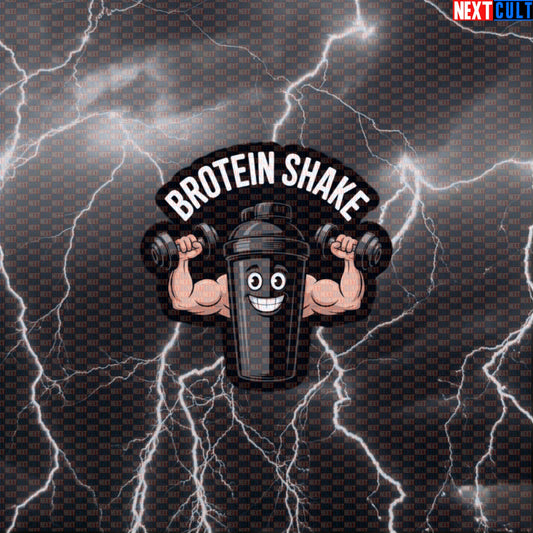 Brotein Shake Gym Sticker | Funny Workout Decal For Bros & Lifters | Gym Meme Sticker For Shaker Cups Default Title Bodybuilding Fast Food Fitness Gym Workout Next Cult Brand