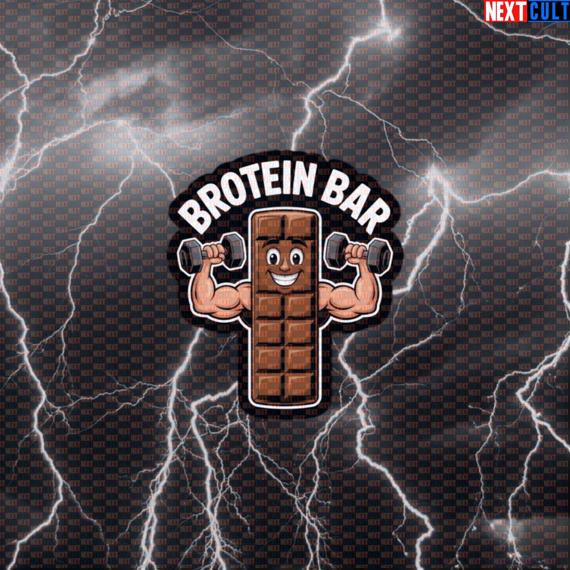 Brotein Bar Gym Sticker | Funny Protein Bar Meme Workout Decal For Shaker Cups & Gym Gear Default Title Bodybuilding Fast Food Fitness Gym Workout Next Cult Brand