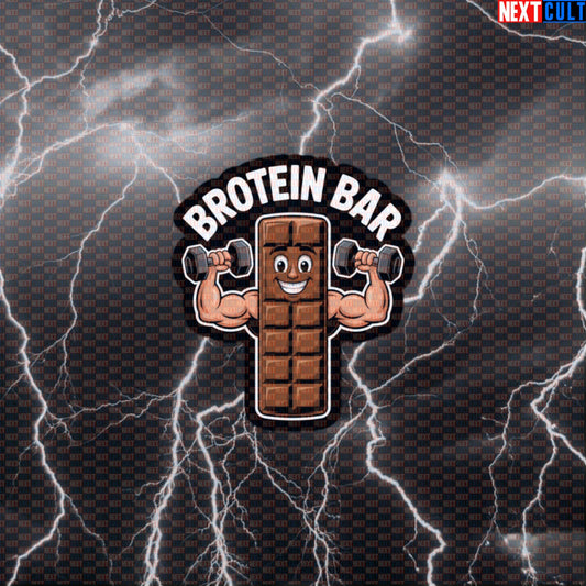 Brotein Bar Gym Sticker | Funny Protein Bar Meme Workout Decal For Shaker Cups & Gym Gear Default Title Bodybuilding Fast Food Fitness Gym Workout Next Cult Brand