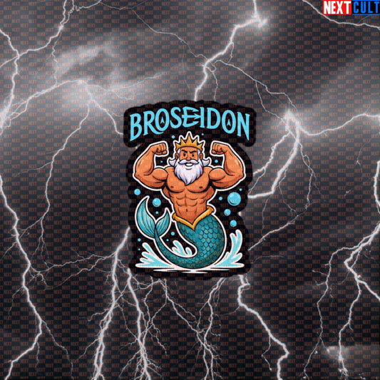 Broseidon God of Gains Funny Gym Sticker | Poseidon Gymbro Decal for Water Bottles & Gym Default Title Ancient Greece Bodybuilding Fitness Gym Workout Next Cult Brand