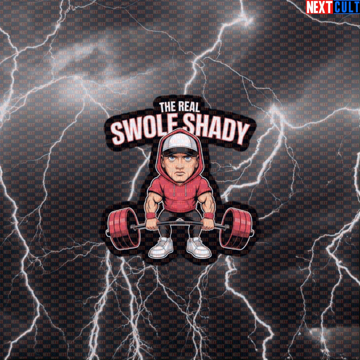 Swole Shady Gym Sticker | Funny Rap Hip Hop Workout Decal | Slim Shady Fitness Meme Sticker Default Title Bodybuilding Eminem Fitness Gym Hip Hop Powerlifting Workout Next Cult Brand