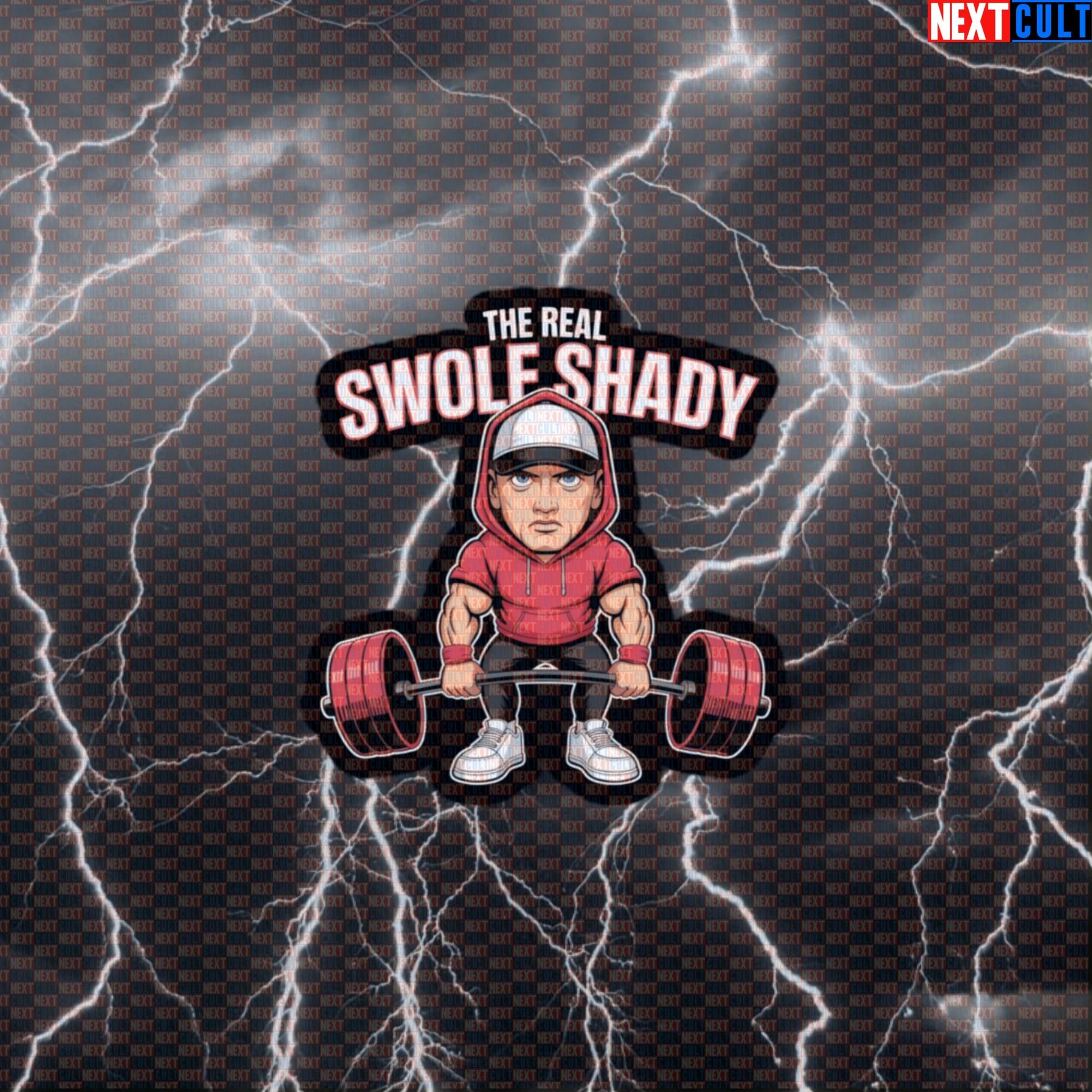 Swole Shady Gym Sticker | Funny Rap Hip Hop Workout Decal | Slim Shady Fitness Meme Sticker Default Title Bodybuilding Eminem Fitness Gym Hip Hop Powerlifting Workout Next Cult Brand