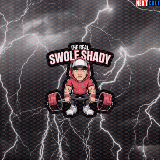 Swole Shady Gym Sticker | Funny Rap Hip Hop Workout Decal | Slim Shady Fitness Meme Sticker Default Title Bodybuilding Eminem Fitness Gym Hip Hop Powerlifting Workout Next Cult Brand