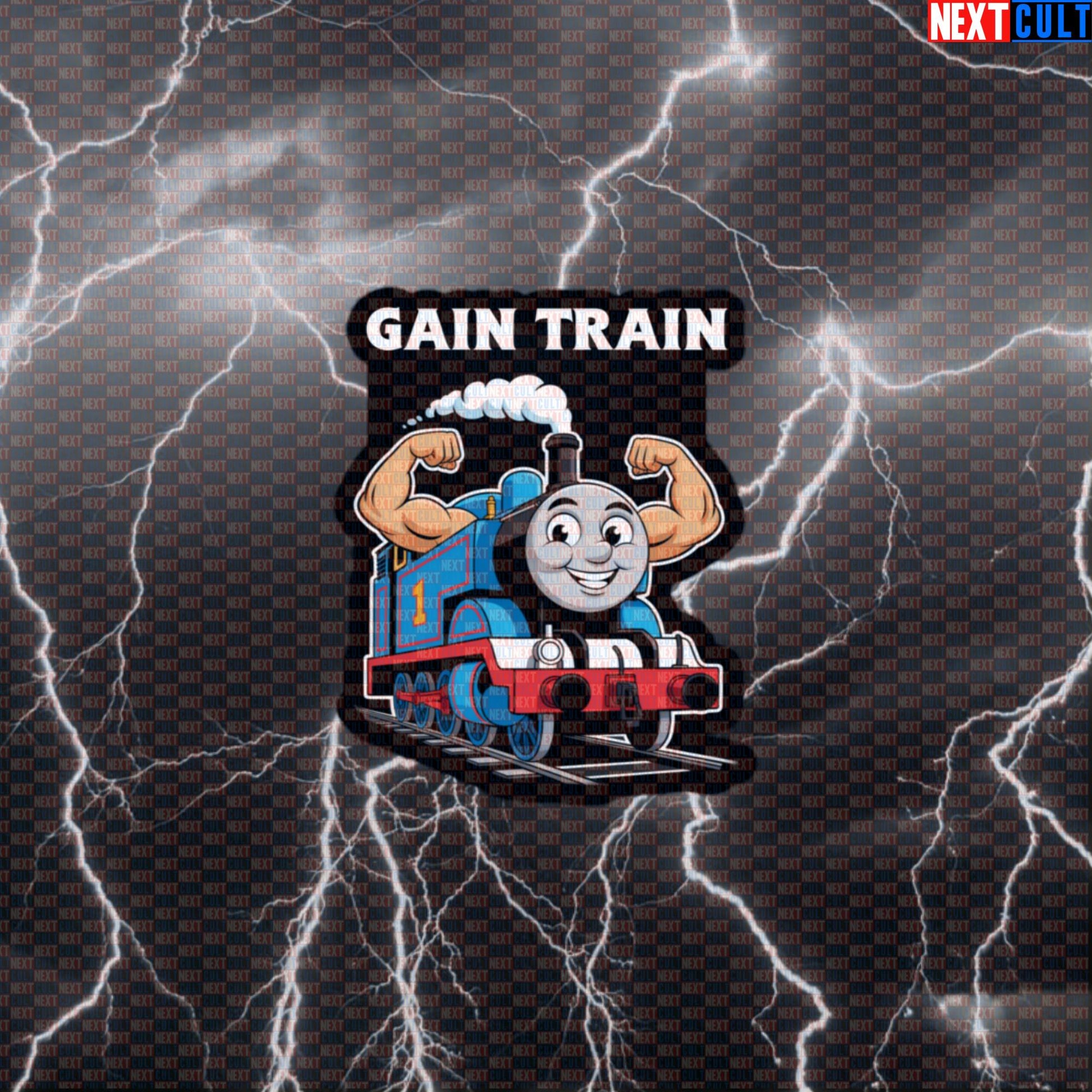 Gain Train Gym Sticker | Funny Thomas The Tank Engine Meme Workout Decal | Fitness Motivational Sticker Default Title Bodybuilding Fitness Gym TV Workout Next Cult Brand