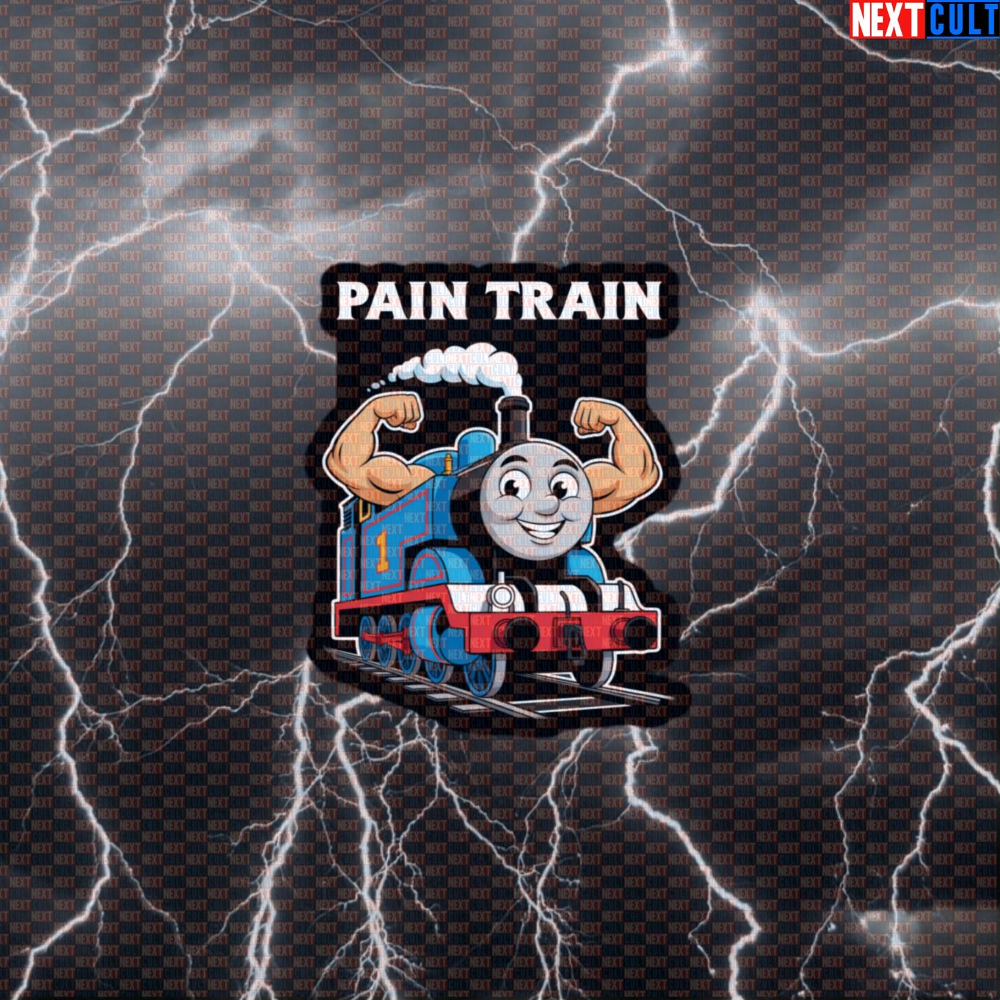 Pain Train Gains Gym Sticker | Thomas The Tank Engine Meme Workout Decal | Funny Fitness Sticker Default Title Bodybuilding Fitness Gym TV Workout Next Cult Brand