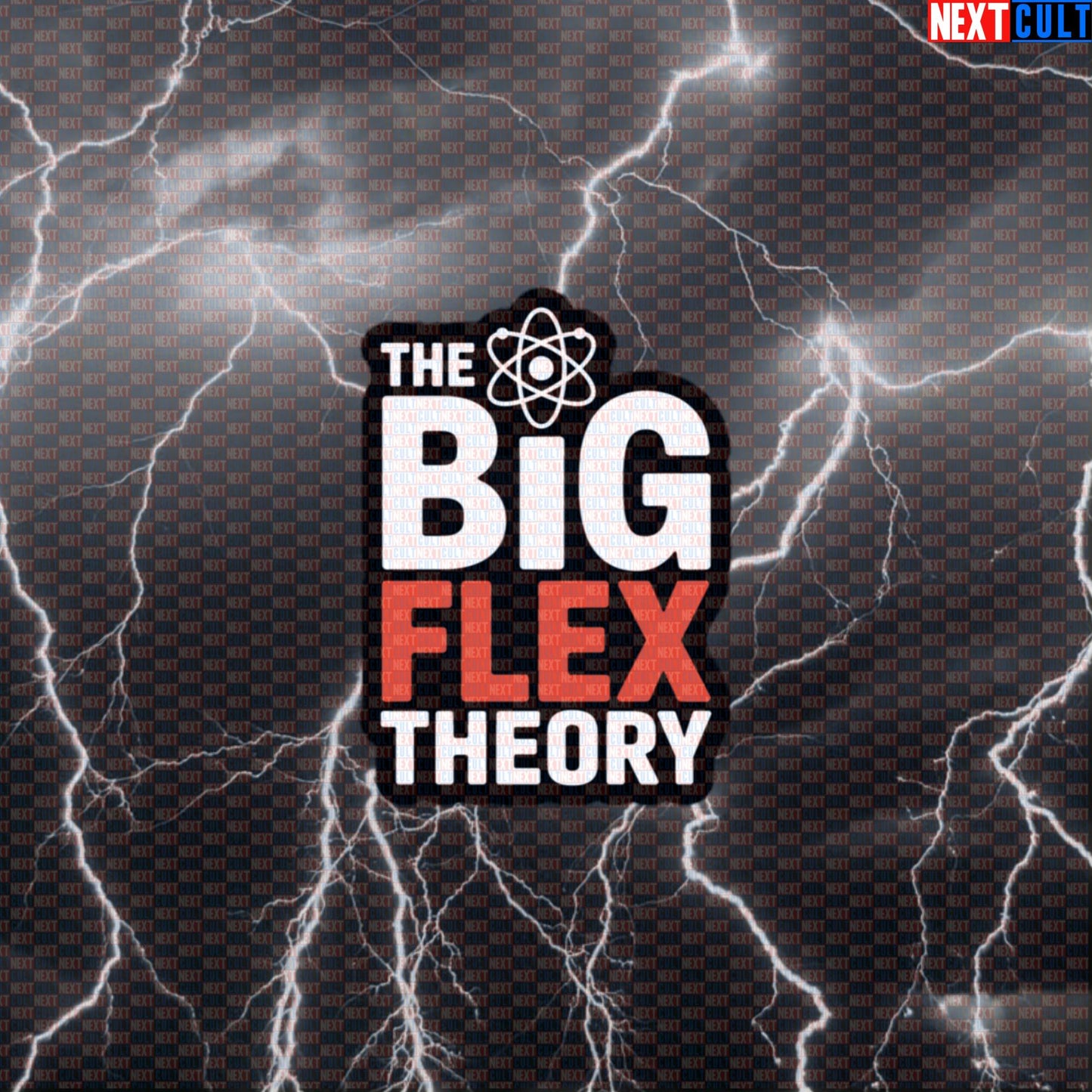 The Big Flex Theory Gym Sticker | Science Based Lifting Workout Decal | Bazinga Fitness Meme Sticker Default Title Bodybuilding Fitness Gym TV Workout Next Cult Brand