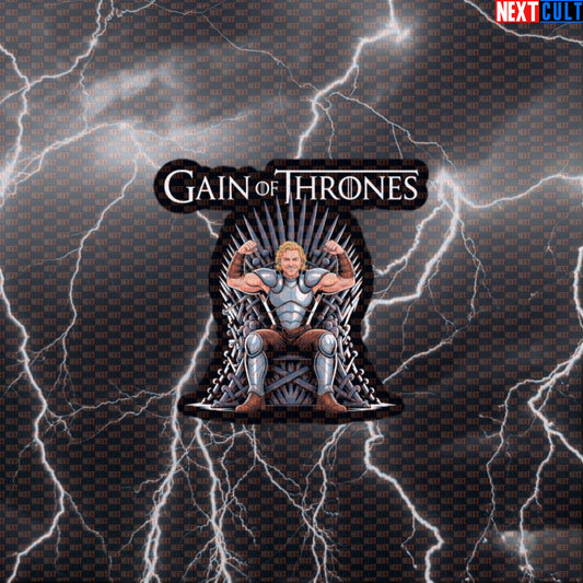 Gain Of Thrones Gym Sticker | Funny Game of Thrones Workout Decal For Lifters | Fitness Meme Sticker Default Title Bodybuilding Fitness Game of Thrones Gym TV Workout Next Cult Brand
