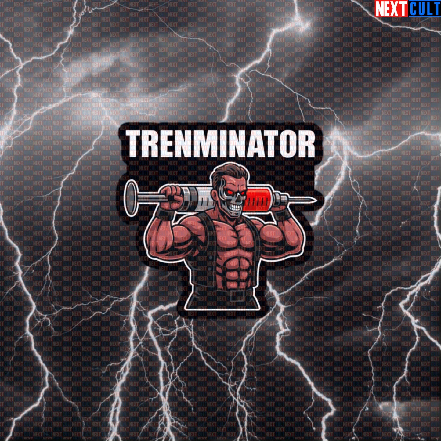 Trenminator Gym Sticker | Funny Not Natty Bodybuilding Decal | Workout Meme Lifting Art Default Title Bodybuilding Films Fitness Gym Powerlifting Steroids Workout Next Cult Brand