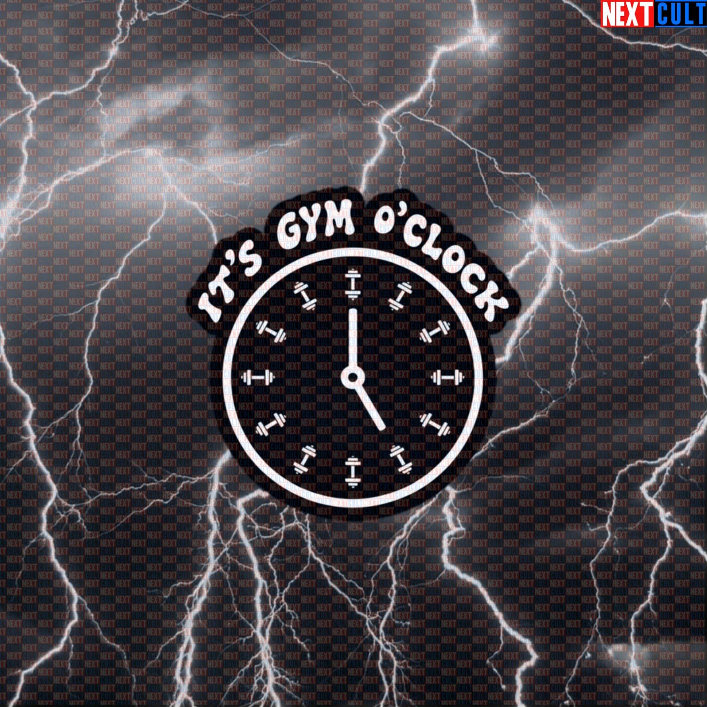 It's Gym O'Clock Gym Sticker | Funny Workout Decal for Water Bottles & Gym Gear | Fitness Meme Sticker Default Title Bodybuilding Fitness Gym Powerlifting Workout Next Cult Brand