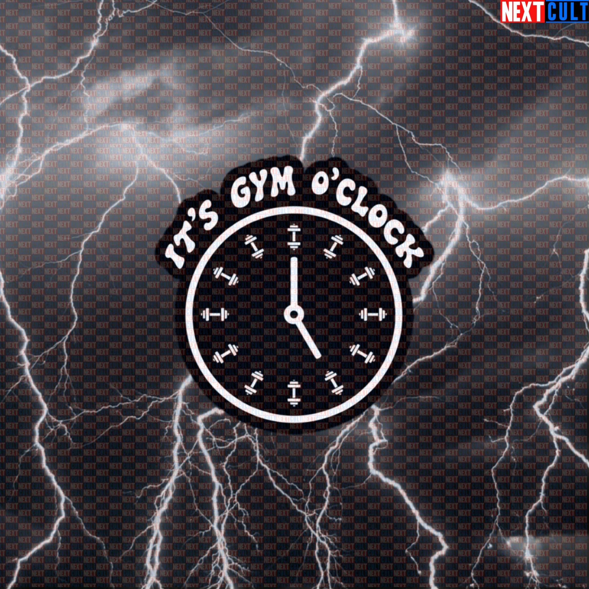 It's Gym O'Clock Gym Sticker | Funny Workout Decal for Water Bottles & Gym Gear | Fitness Meme Sticker Default Title Bodybuilding Fitness Gym Powerlifting Workout Next Cult Brand