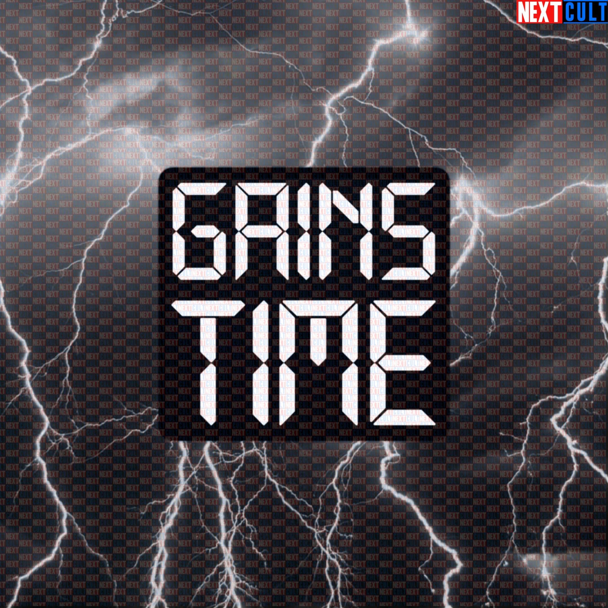 Gains Time Gym Sticker | Funny Workout Decal for Water Bottles & Gym Gear | Fitness Meme Sticker Default Title Bodybuilding Fitness Gym Workout Next Cult Brand
