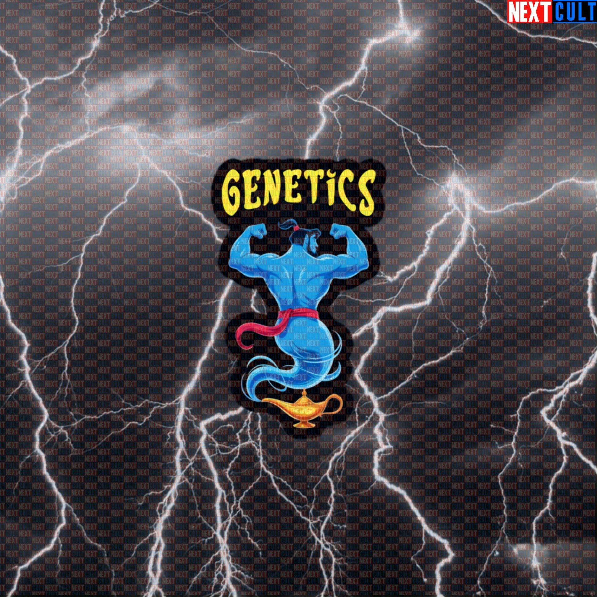 Genetics Genie Gym Sticker | Funny Wish For Gains Workout Decal | Bodybuilding Meme Sticker Default Title Bodybuilding Films Fitness Gym Workout Next Cult Brand